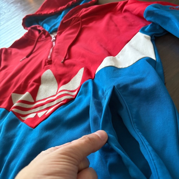 Adidas Originals Retro Vintage Red White & Blue Hoodie - Picture 2 of 13